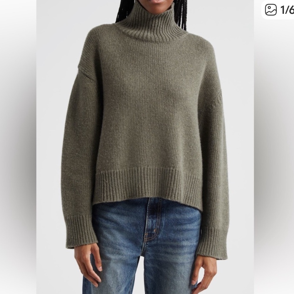 Nili Lotan Olive Green Crewneck Sweater